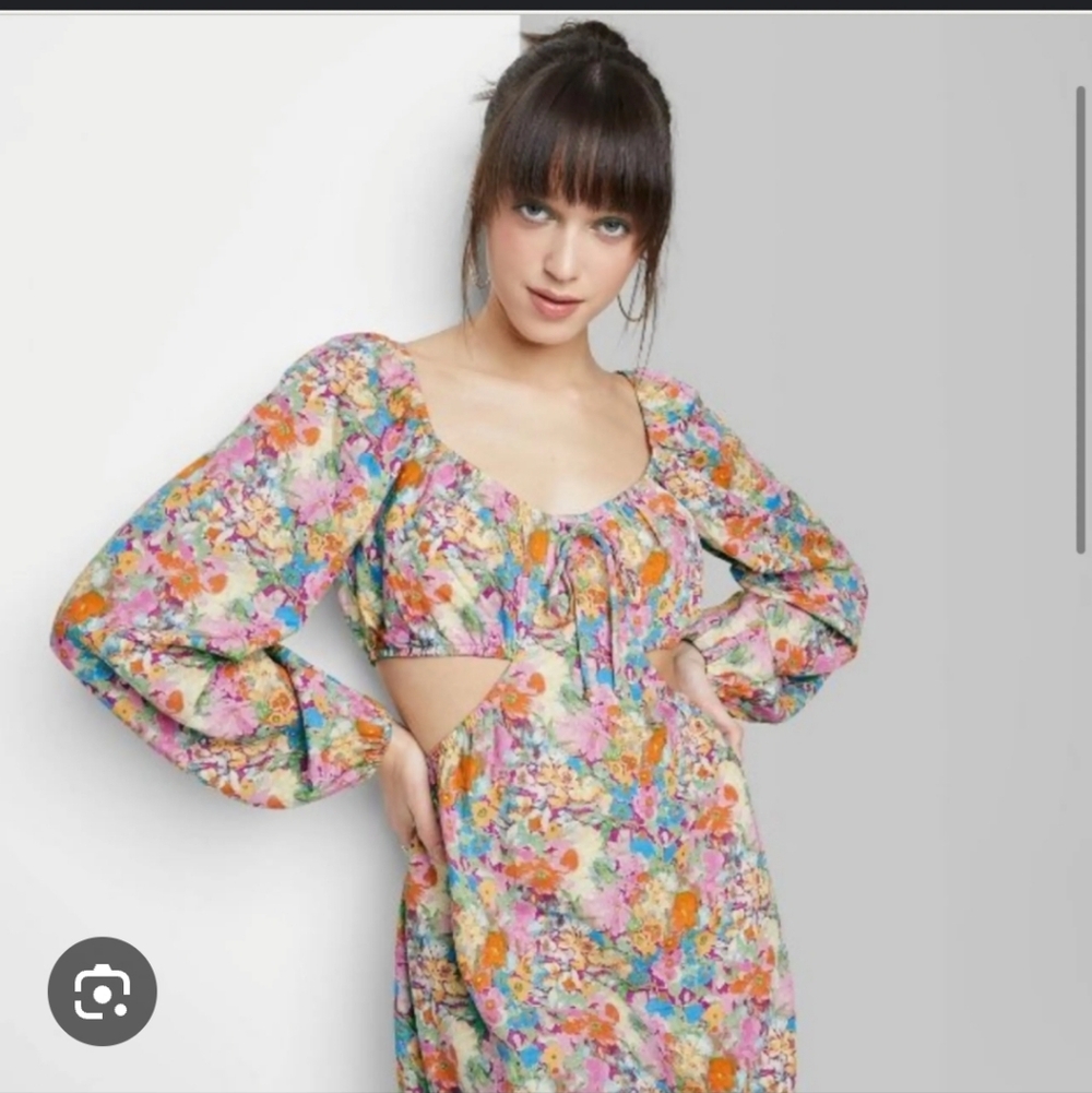 Wild Fable Pink Floral Cut Out Dress - Picture 6 of 6